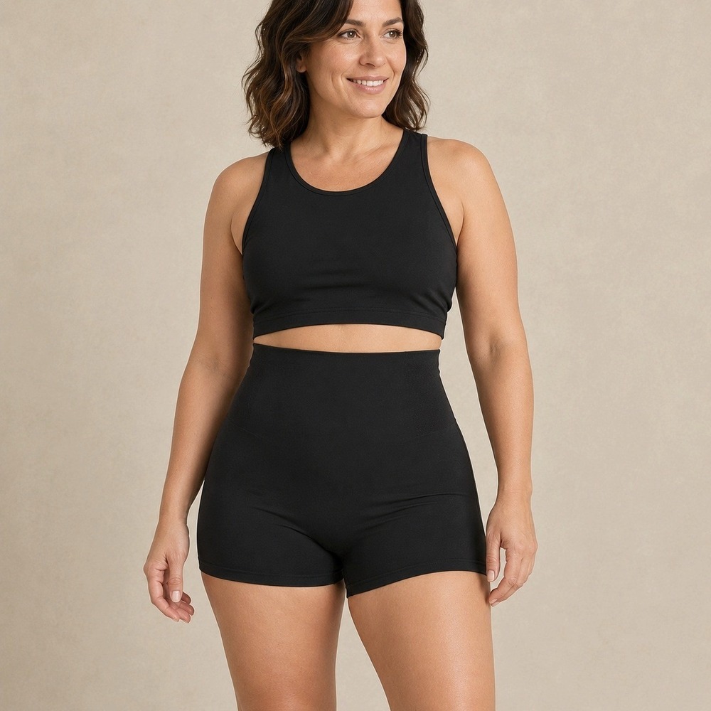 Shapermint High Waisted Shaper Boyshort L Black Tummy Control NWT 18437